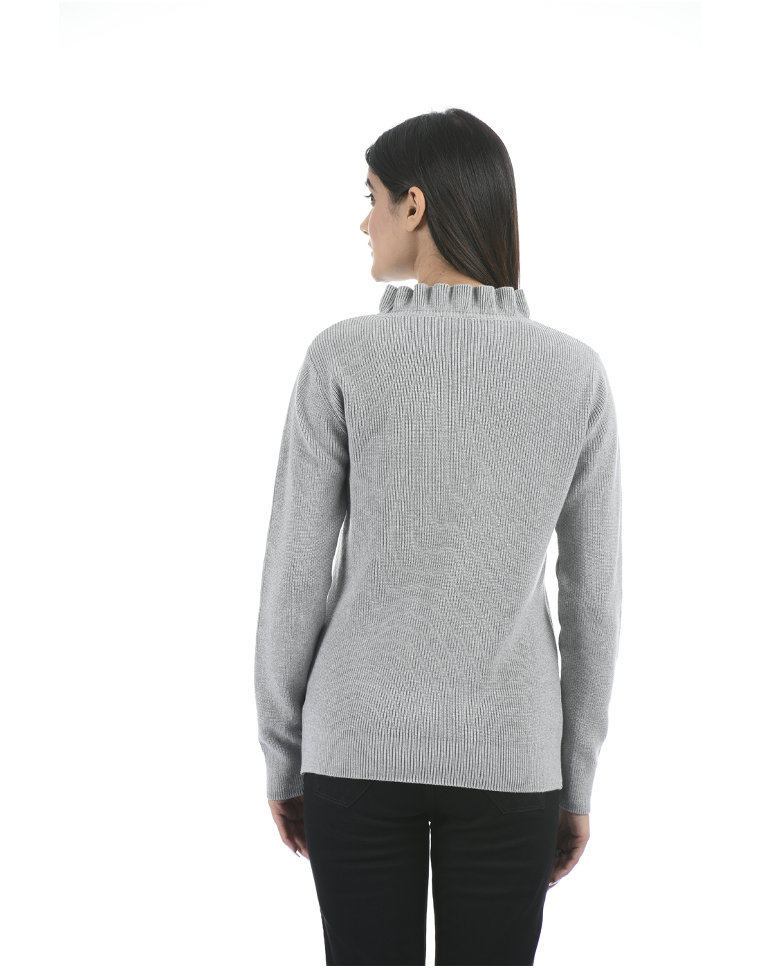 Portobello Wome Casual Wear Grey Sweater